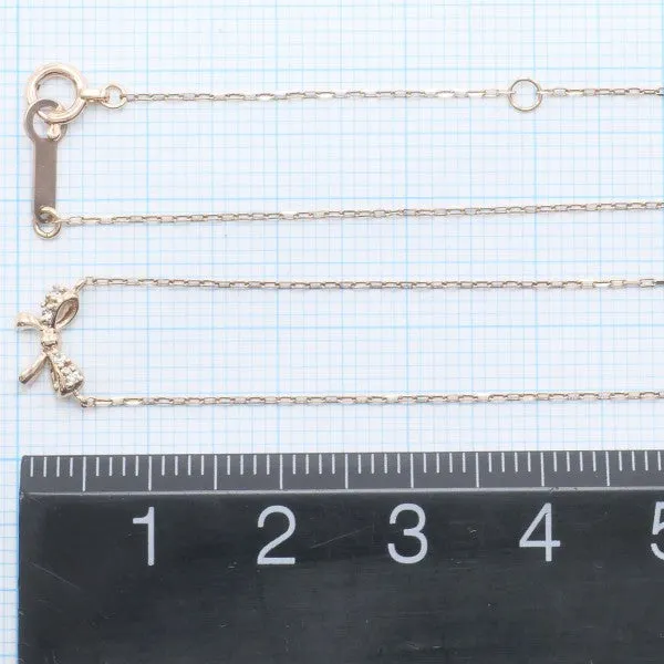 4℃ K10PG Pink Gold Zircon Necklace