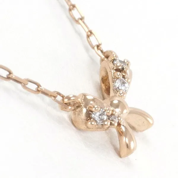 4℃ K10PG Pink Gold Zircon Necklace