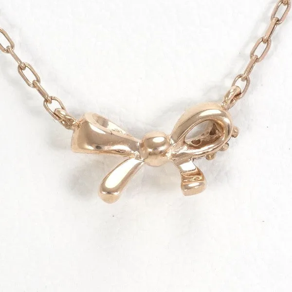 4℃ K10PG Pink Gold Zircon Necklace