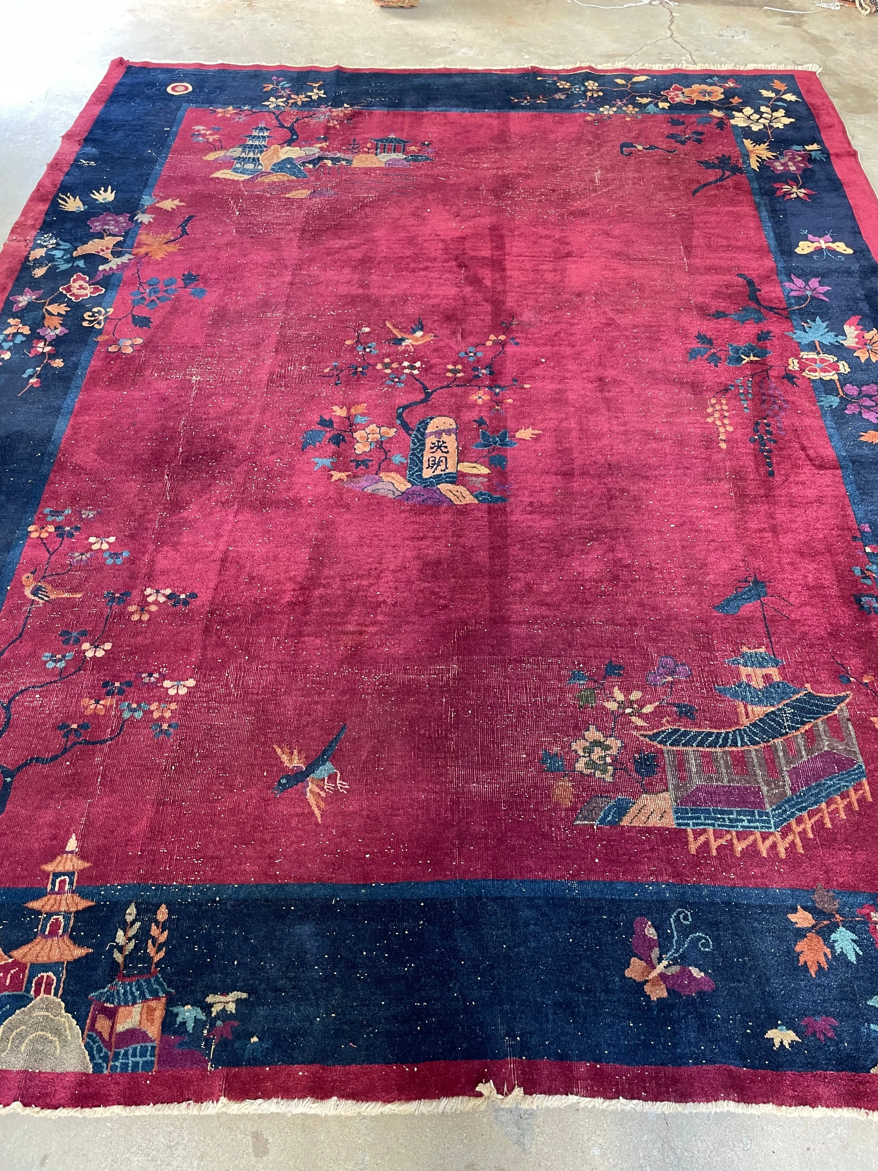 9' x 11'5 Chinese Art Deco Rug #3022