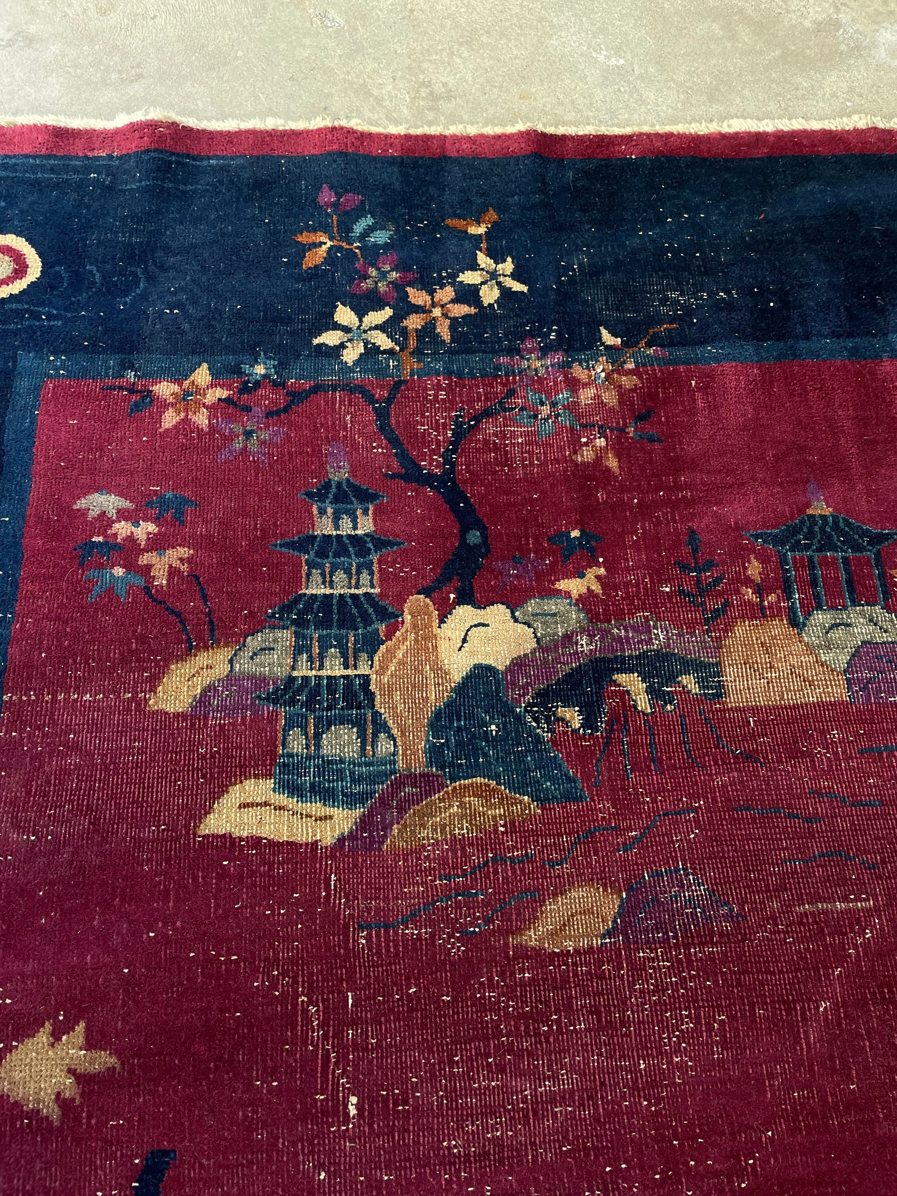 9' x 11'5 Chinese Art Deco Rug #3022