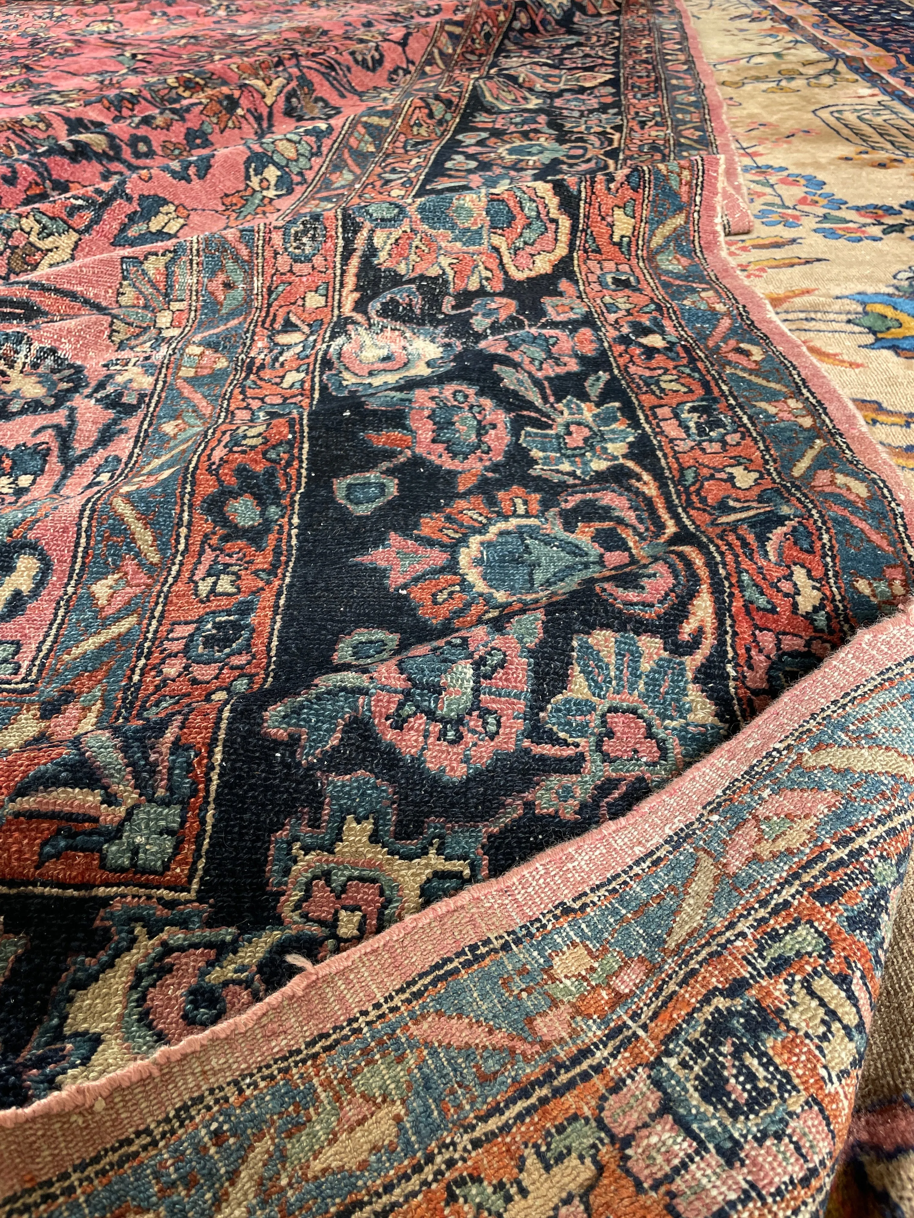 9' x 12'5 Antique Rose Pink Persian Rug #3031ML