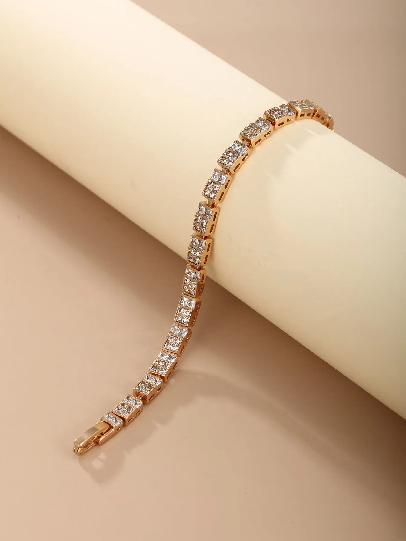 American cross-border new metal style light luxury zirconium bracelet