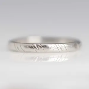Art Deco 1930's Platinum Engraved Wedding Band