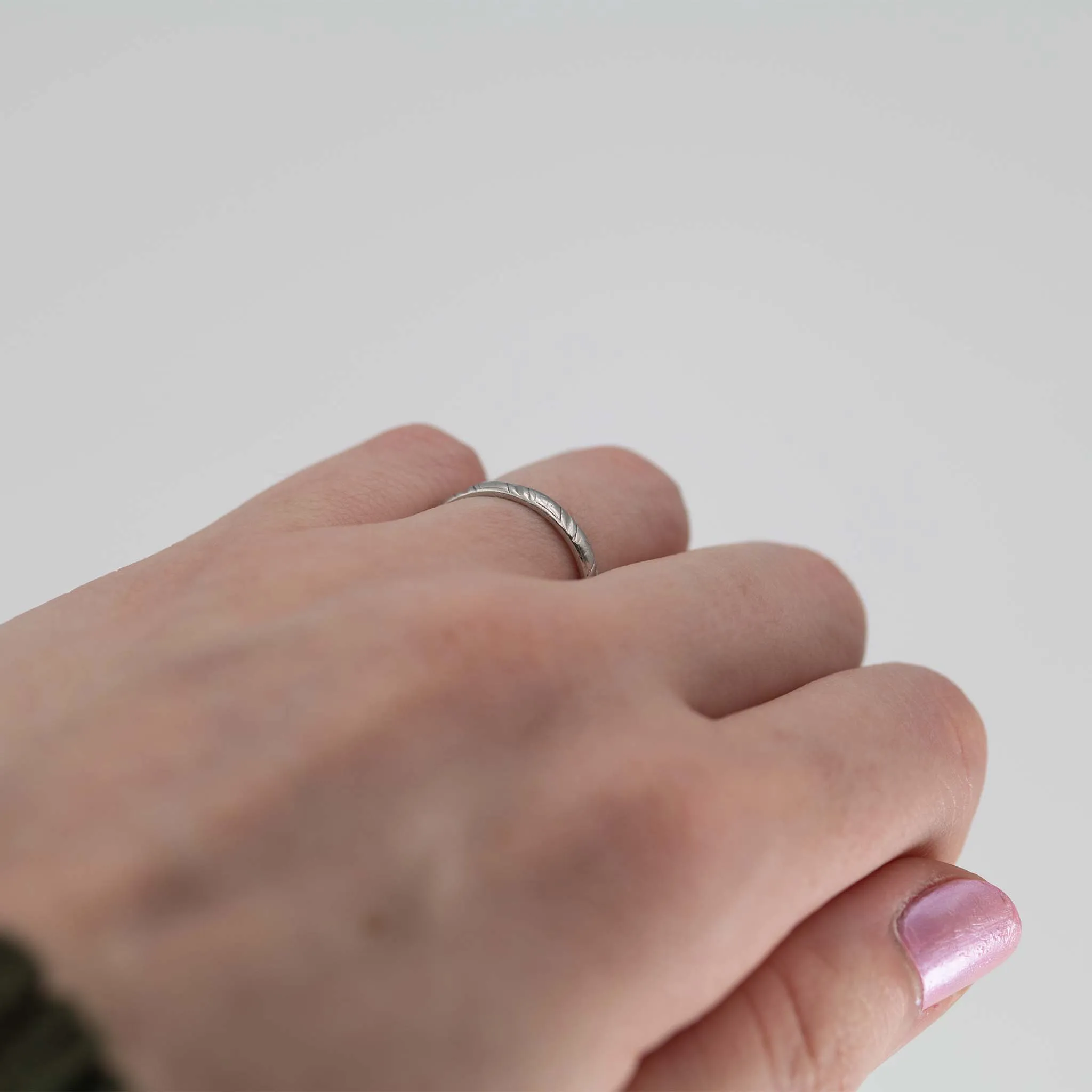 Art Deco 1930's Platinum Engraved Wedding Band