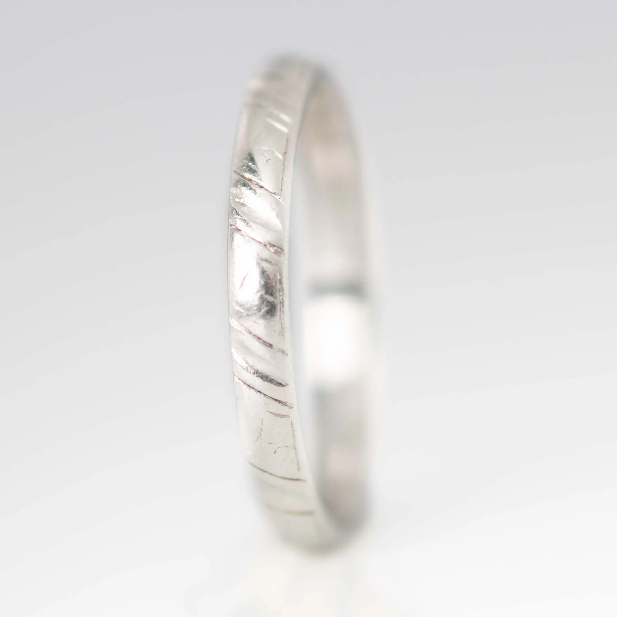 Art Deco 1930's Platinum Engraved Wedding Band