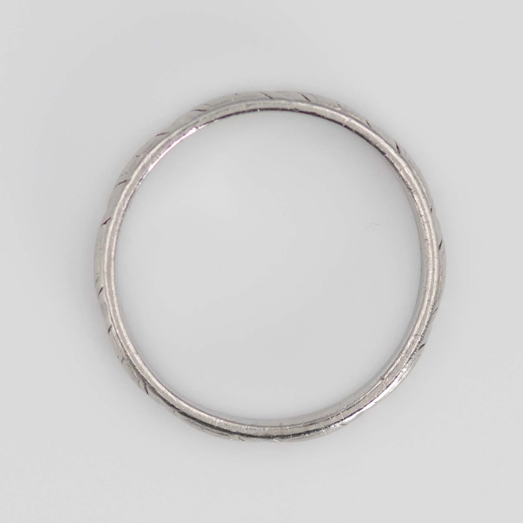 Art Deco 1930's Platinum Engraved Wedding Band