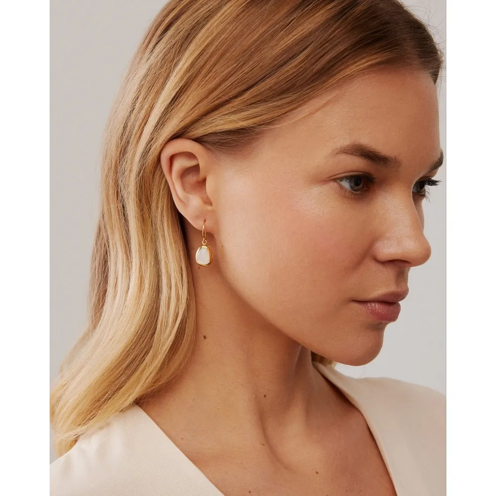 Asymmetrical Drop Earrings - Moonstone/Gold - ER10355-GWMS