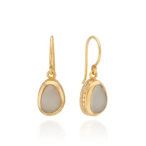 Asymmetrical Drop Earrings - Moonstone/Gold - ER10355-GWMS