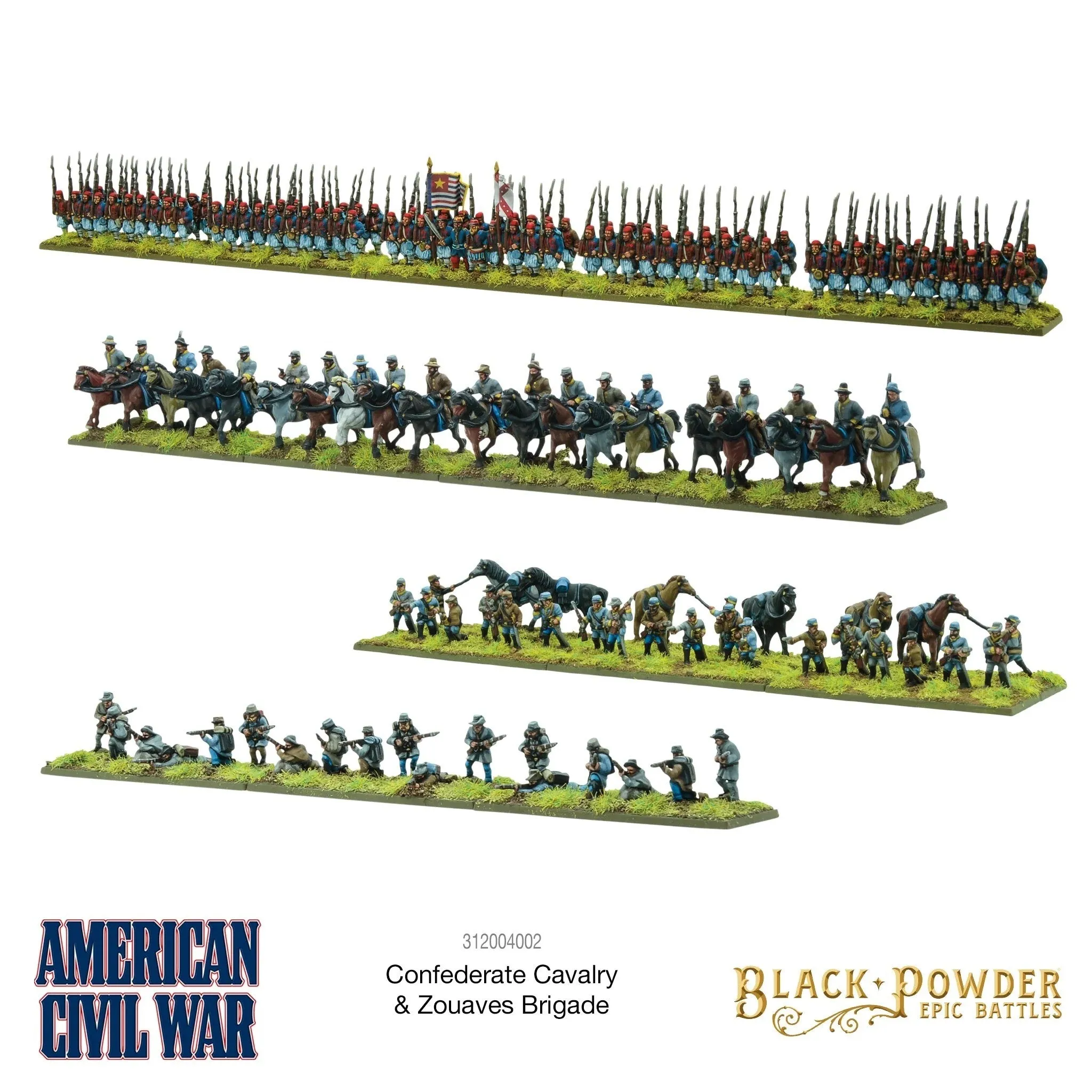Black Powder Epic Battles: ACW - Confederate Cavalry & Zouaves WLG 312004002