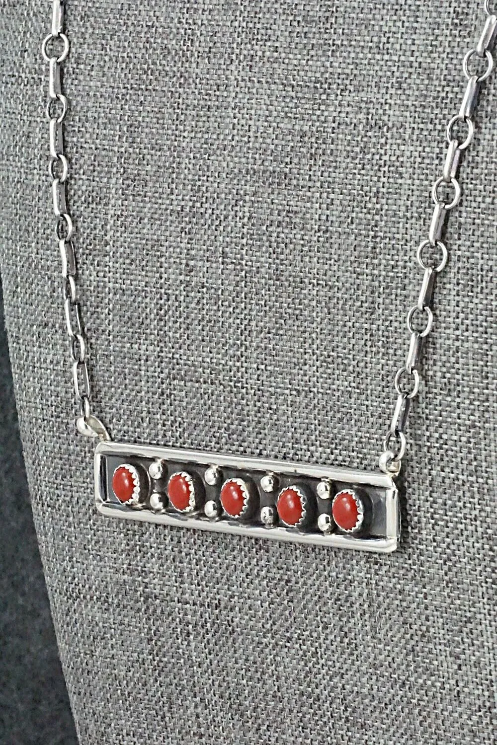 Coral & Sterling Silver Necklace - Paul Largo