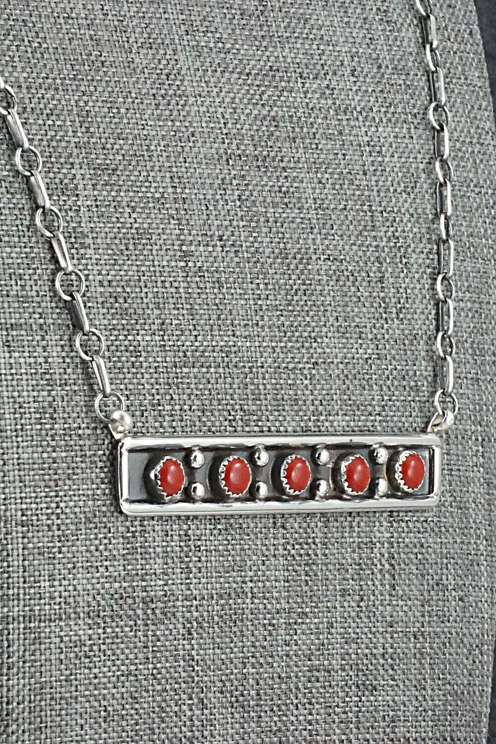 Coral & Sterling Silver Necklace - Paul Largo