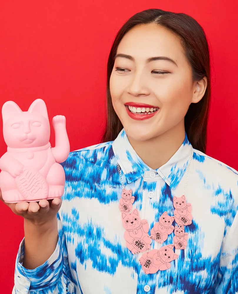 Coral Maneki Nekos Necklace