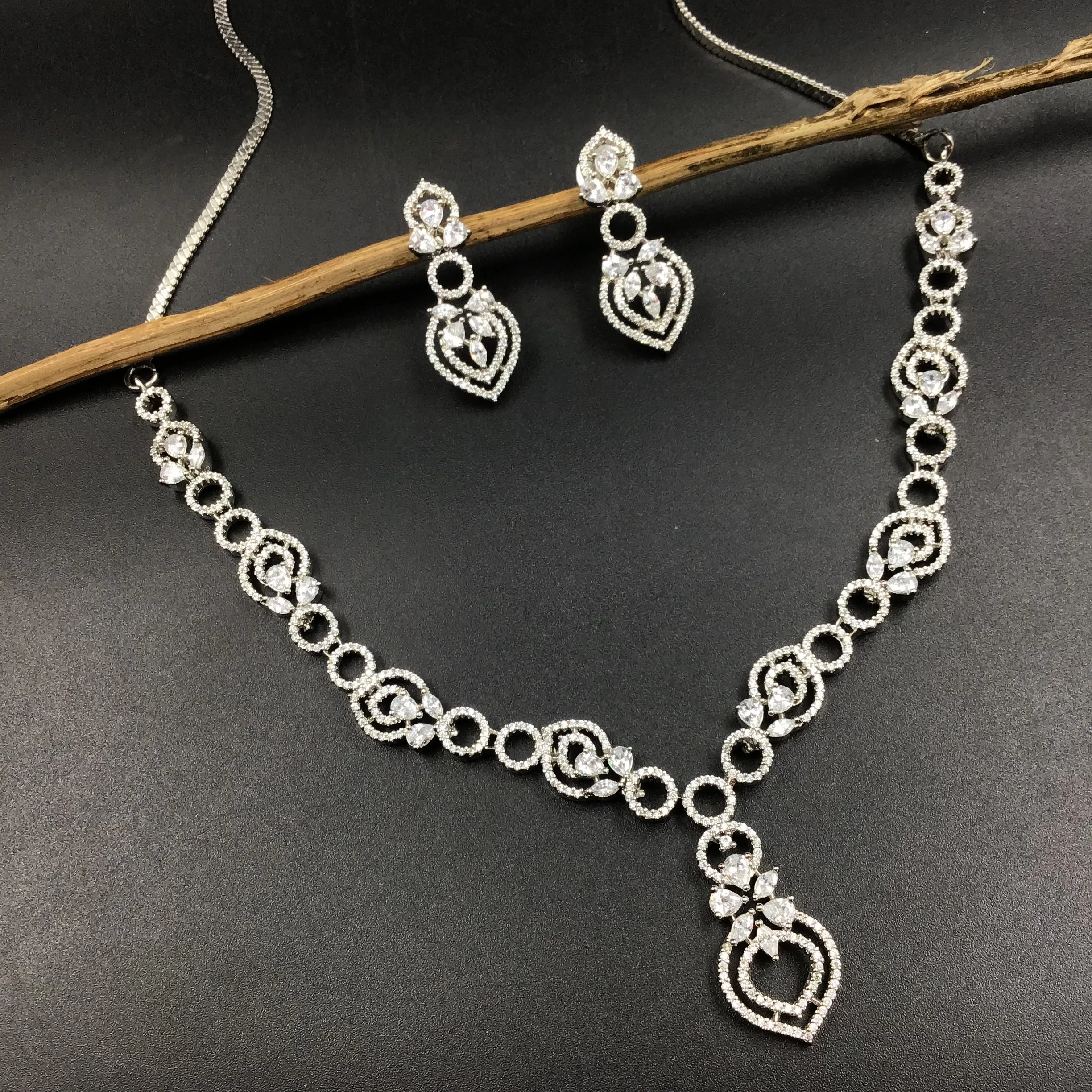 Deisgner Zircon/AD Necklace Set 13146-9930