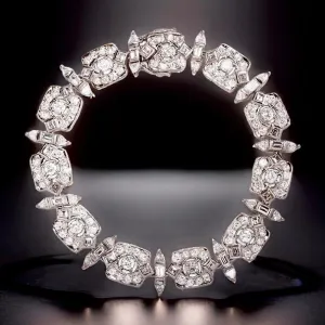 Estate 9.98 cttw Diamond Platinum Bracelet 15402