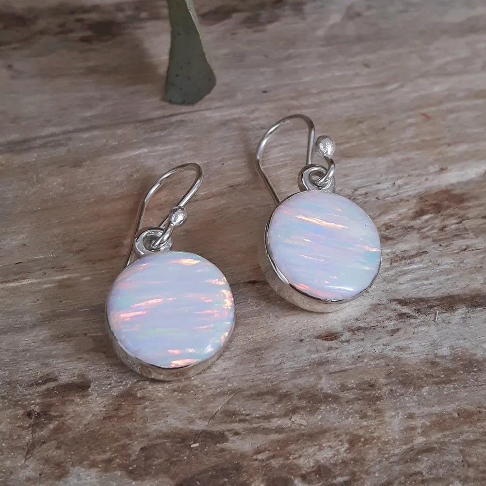 Flinder White Dot Drop Earrings