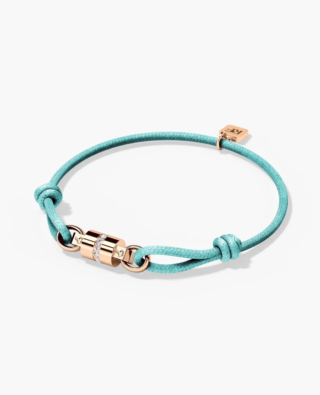 FRANKLIN Cord Bracelet with Gold Charm & 0.17ct Diamonds