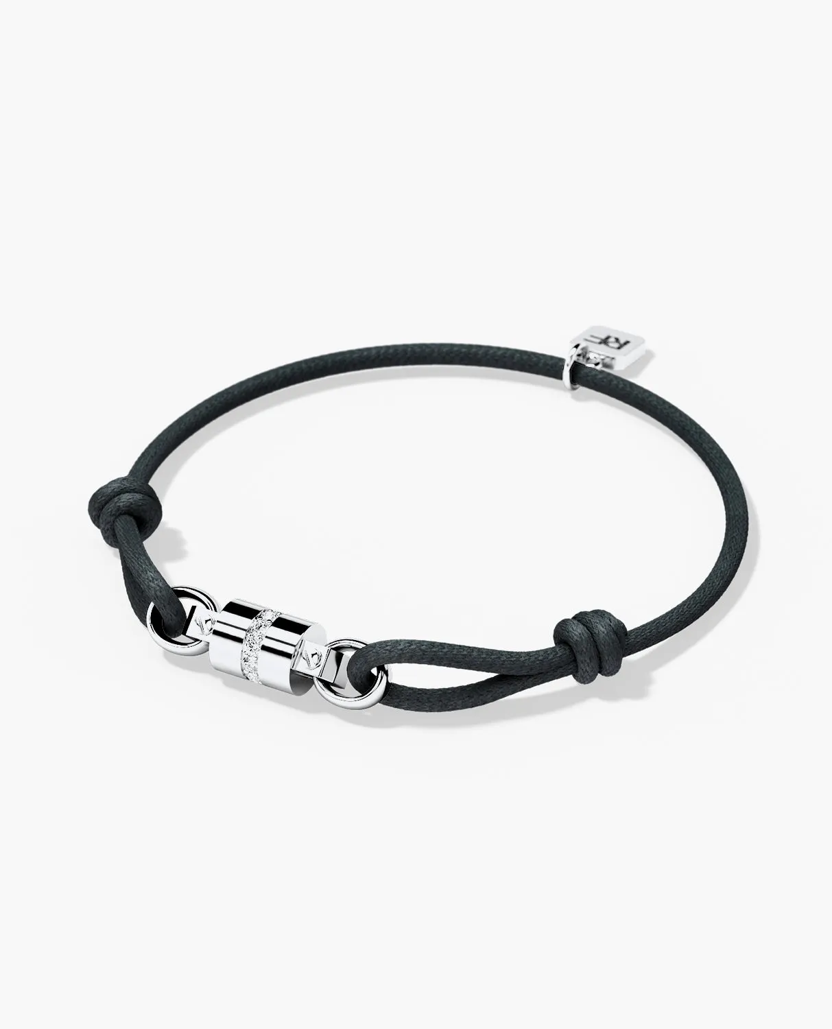 FRANKLIN Cord Bracelet with Gold Charm & 0.17ct Diamonds