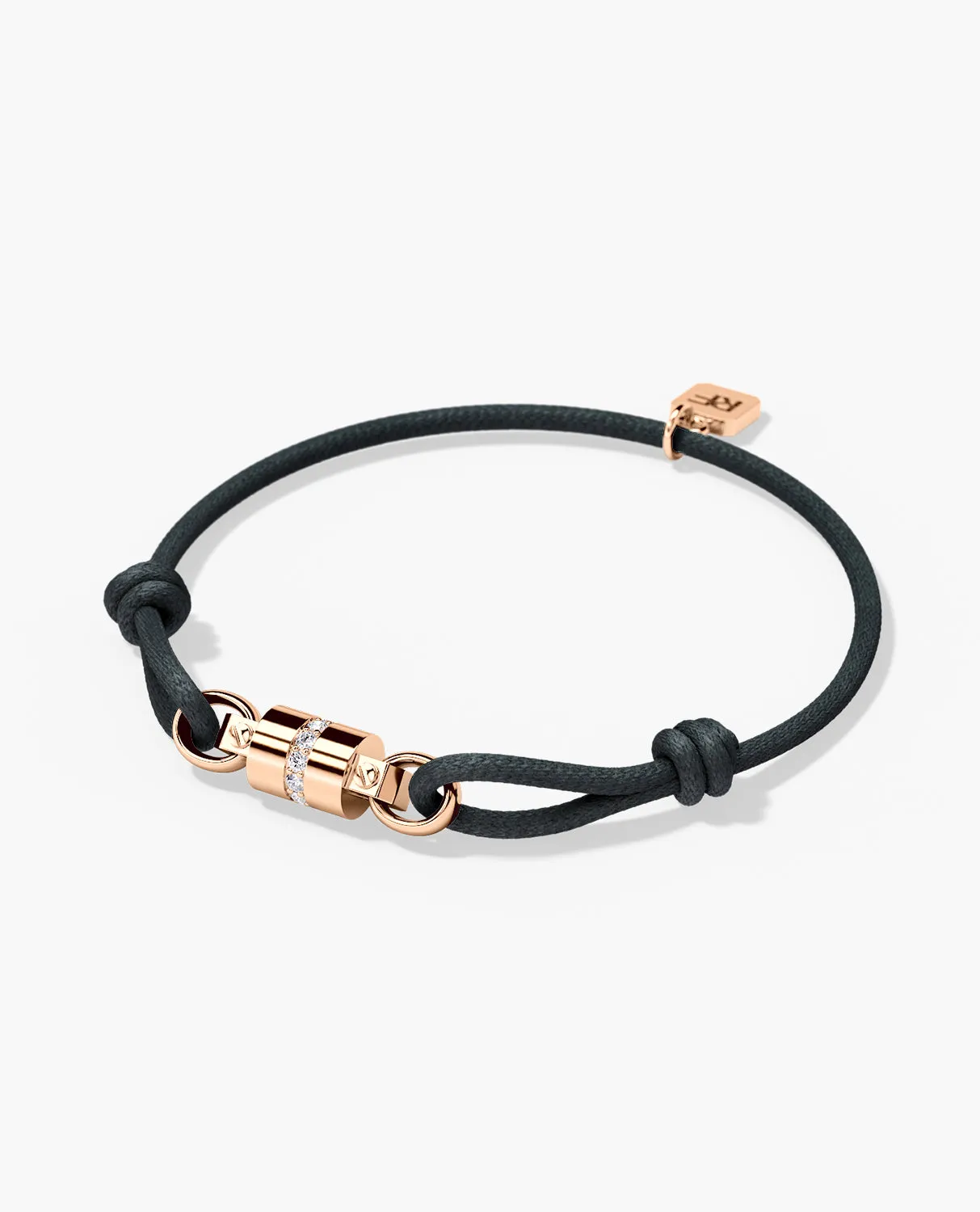 FRANKLIN Cord Bracelet with Gold Charm & 0.17ct Diamonds