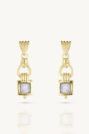 Freya Moonstone Gold Earrings