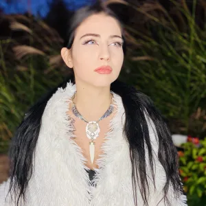 Freyja - Sterling silver, Mushroom Coral, Pearl and Bone