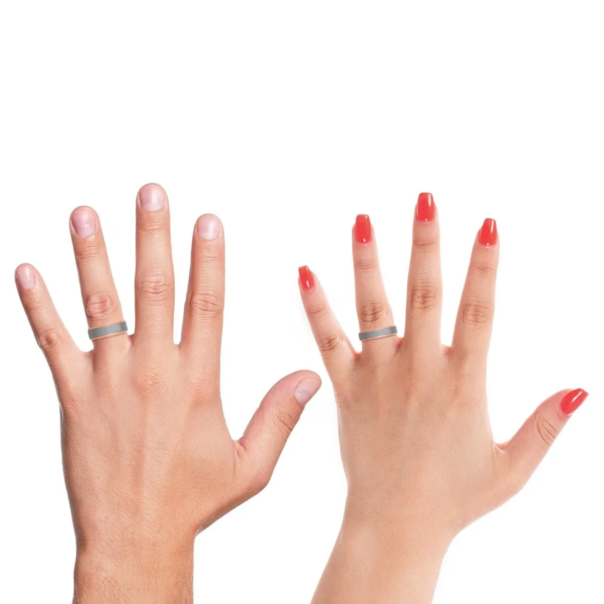 GIBBS | Green Ring, Silver Tungsten Ring, Brushed, Rose Gold Stepped Edge