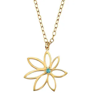 Gold Flower Gemstone Necklace