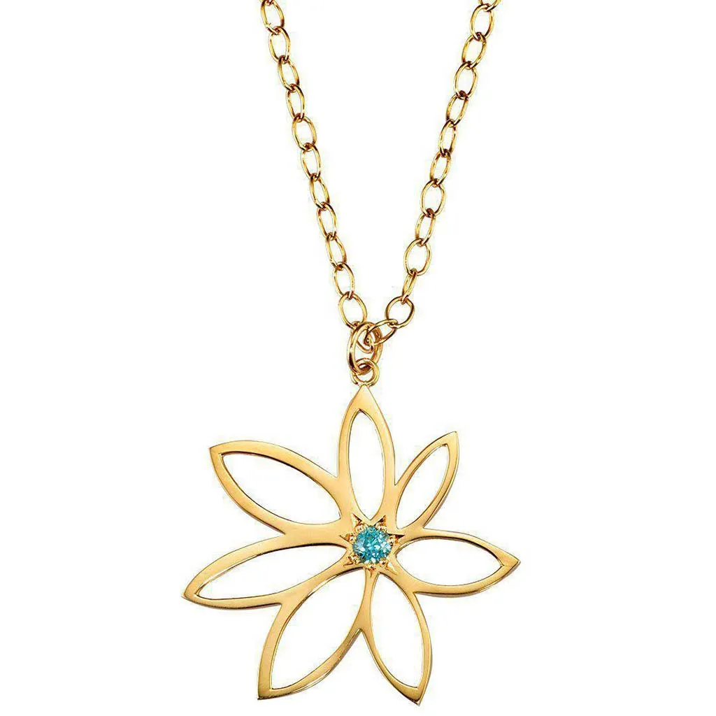 Gold Flower Gemstone Necklace
