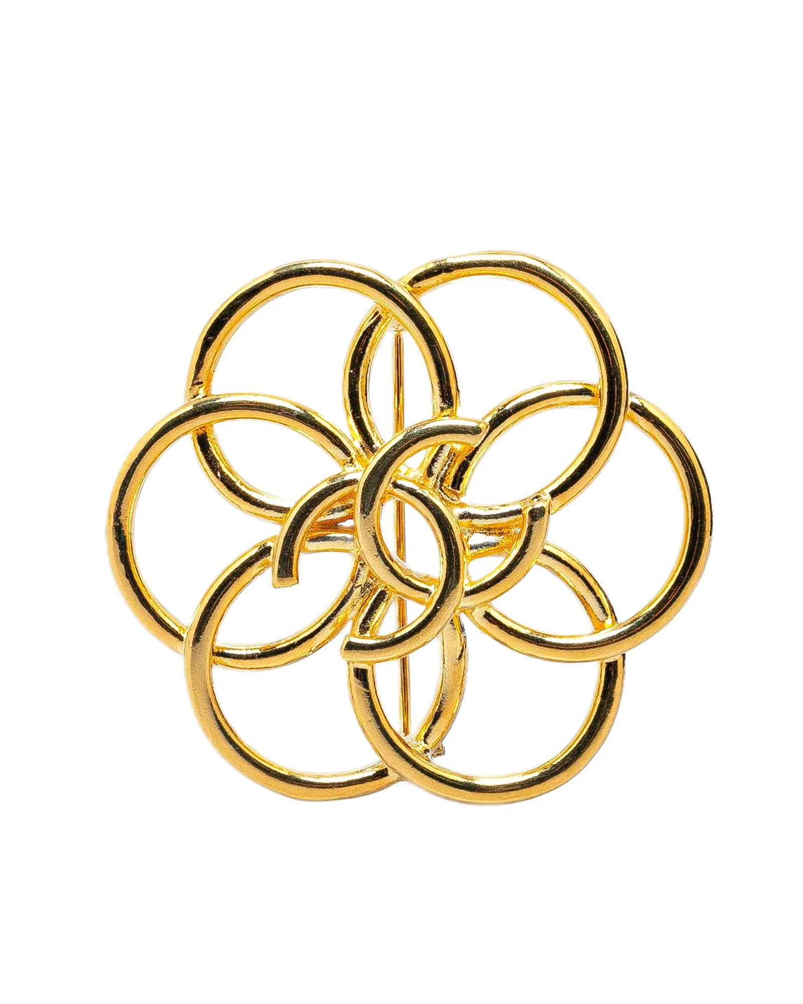 Gold Plated Metal Brooch with Back Pin Closure