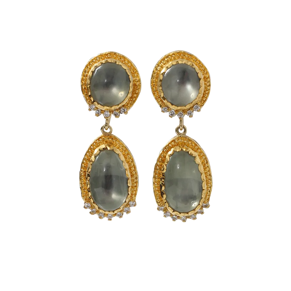 Green Moonstone Earrings