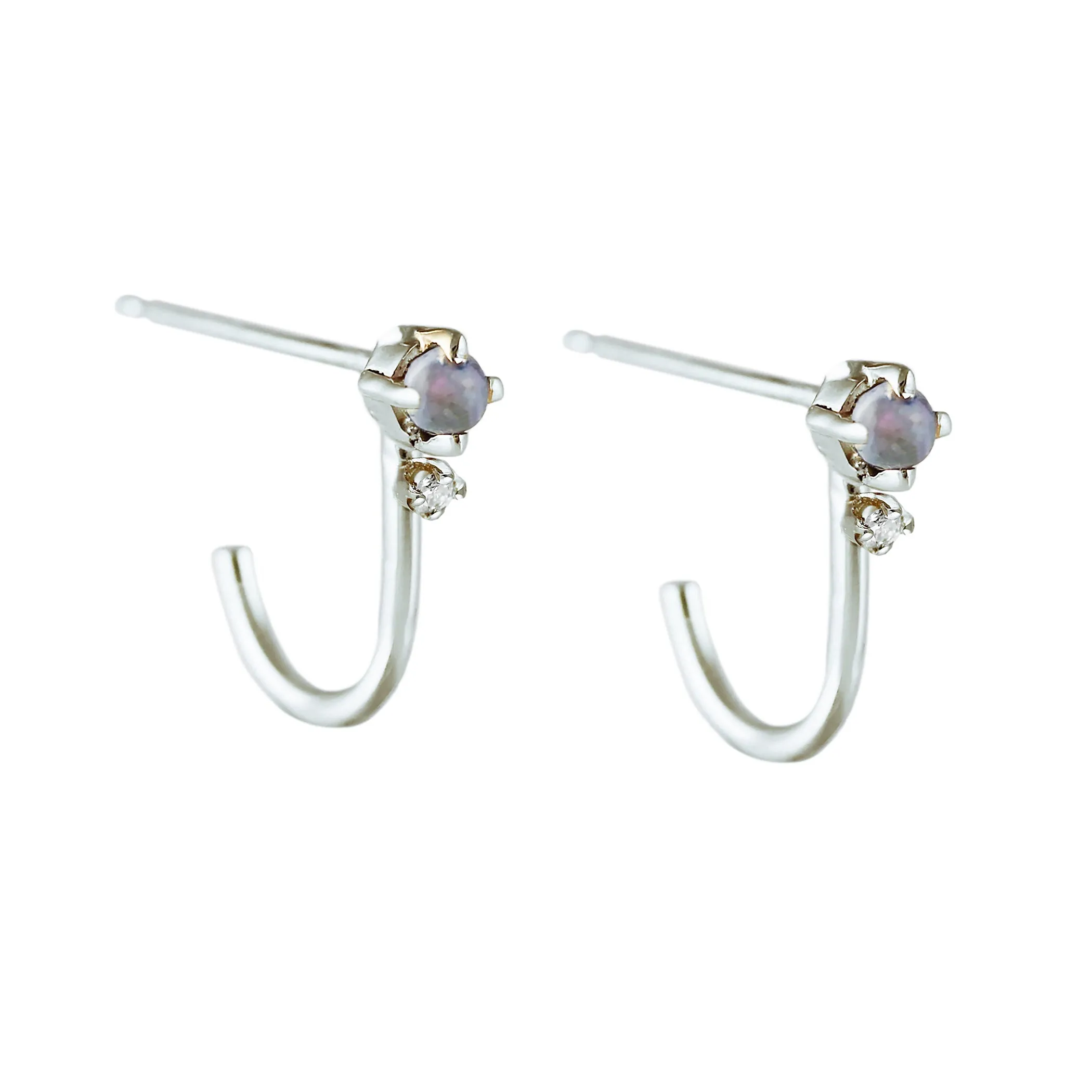 KITTO OPAL WITH TOPAZ SILVER STUDS