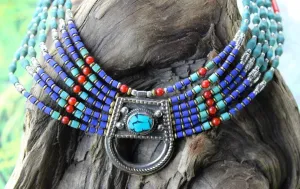 Lapis Horseshoe Necklace
