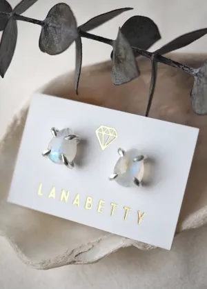 Libra Claw Stud Earrings - Silver