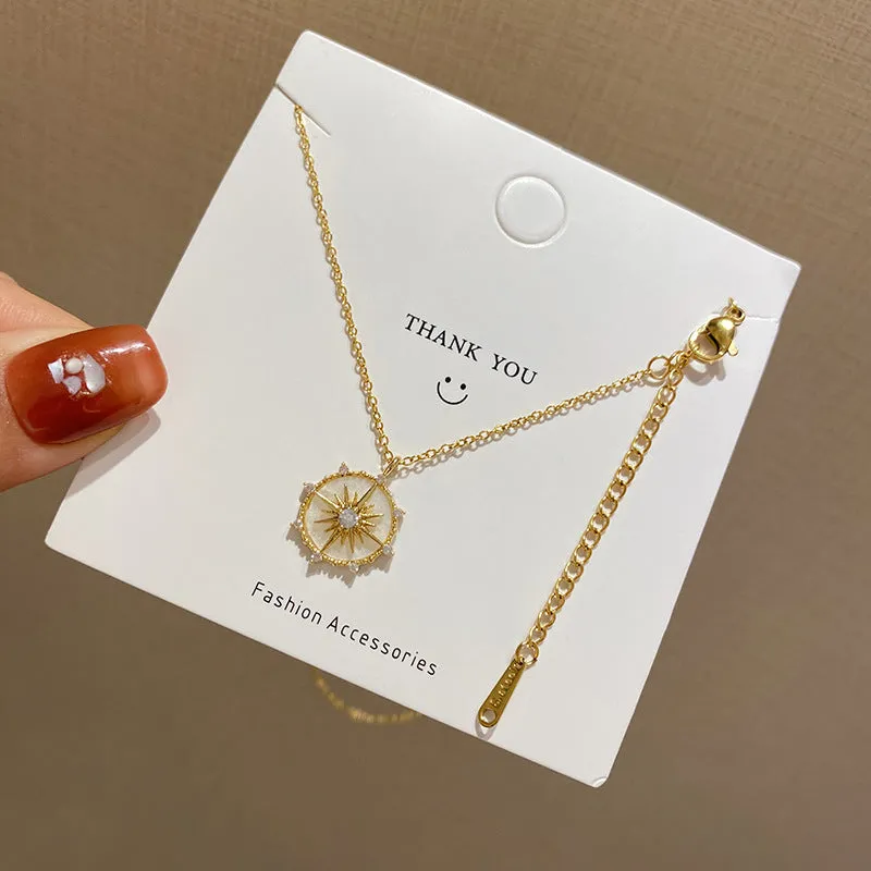 Lucky Compass Zircon Necklace
