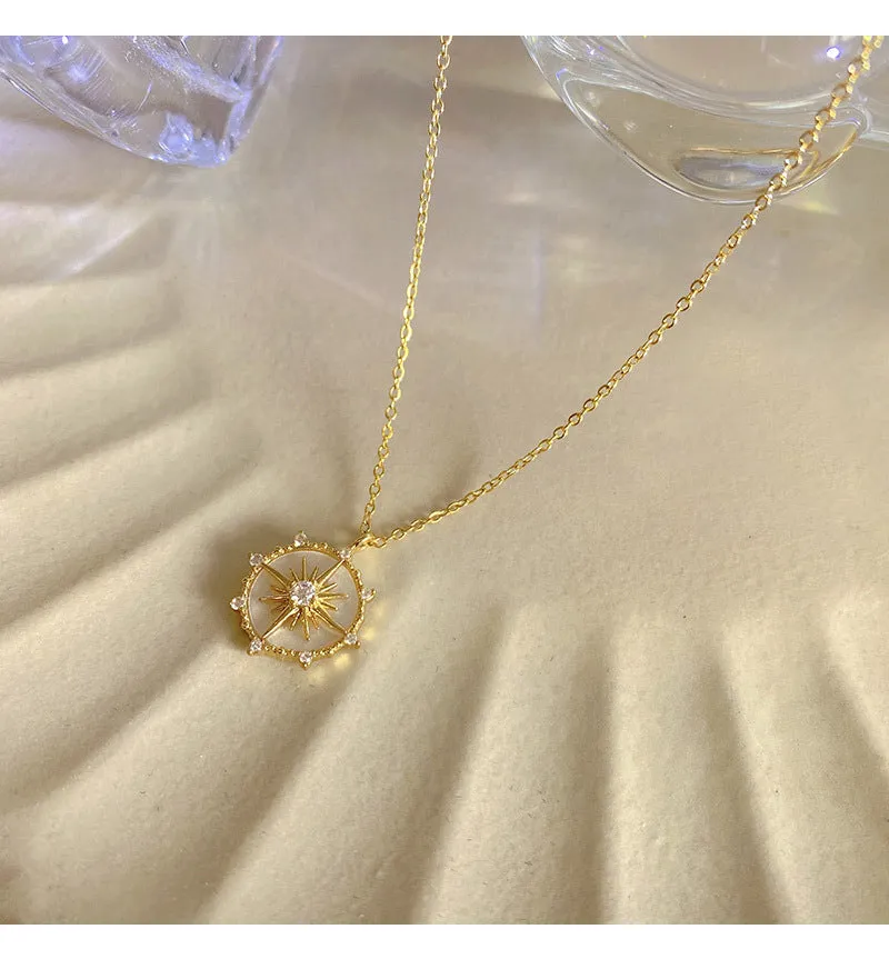 Lucky Compass Zircon Necklace