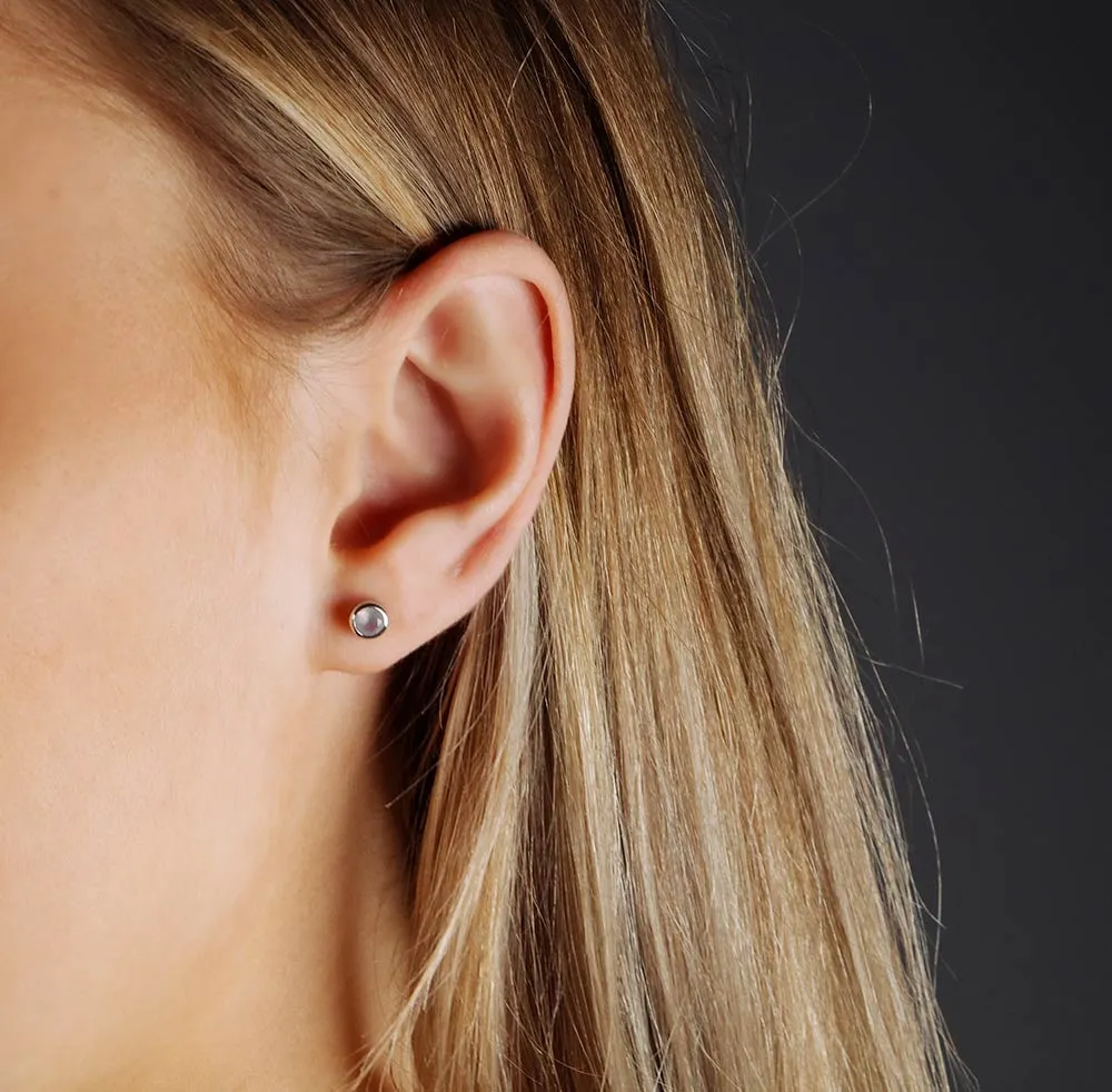 March Birthstone Earrings - Aqua Chalcedony