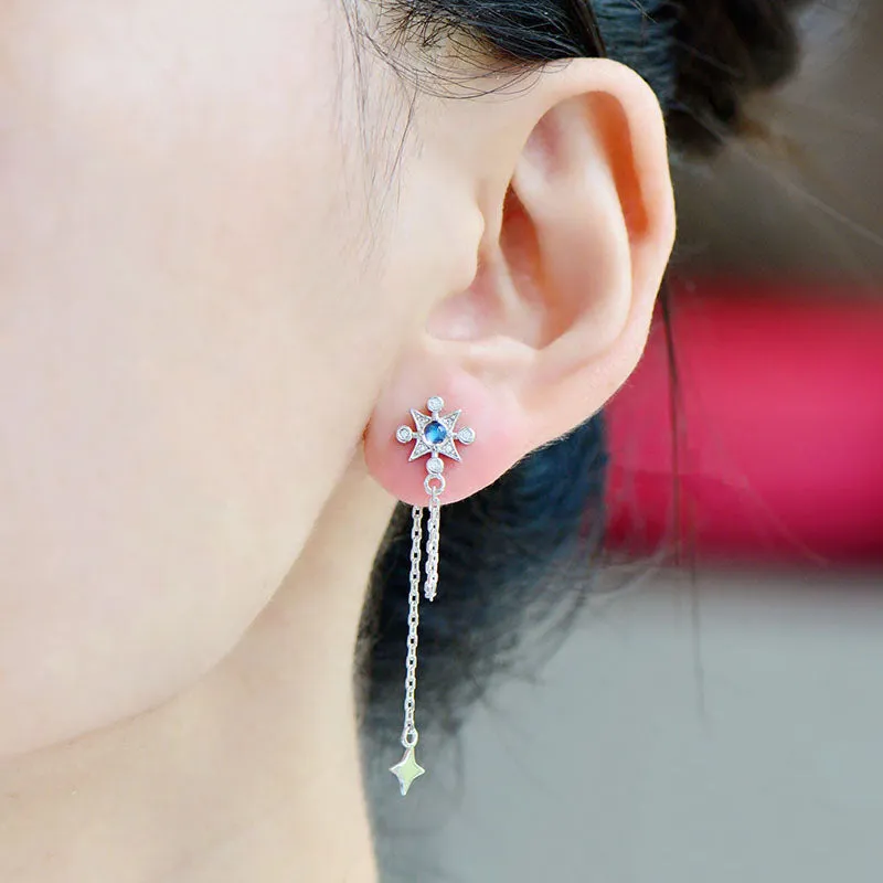 Moonstone Dangle Earrings in White Gold Plated Sterling Silver Jewelry Accessories Women