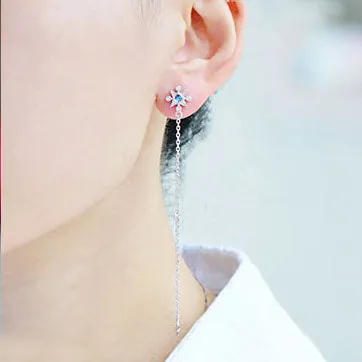 Moonstone Dangle Earrings in White Gold Plated Sterling Silver Jewelry Accessories Women