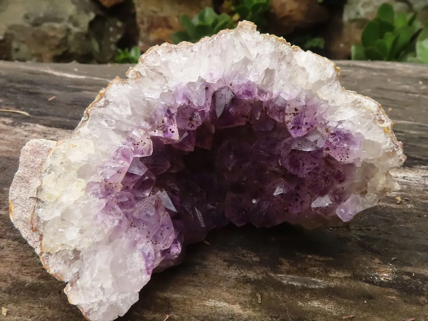 Natural Amethyst & Crystal Centered Geodes x 3 From Zululand, South Africa