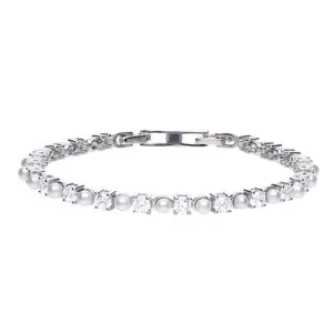 Pearl And Zirconia Tennis Bracelet