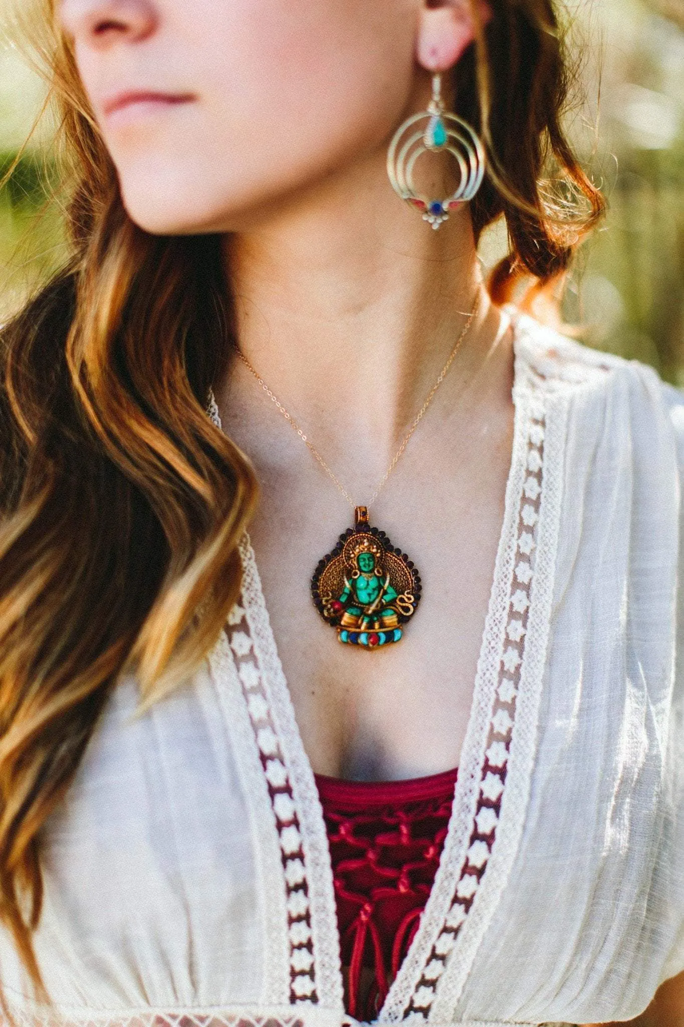 Picturesque Thai Vermeil Buddha Necklace