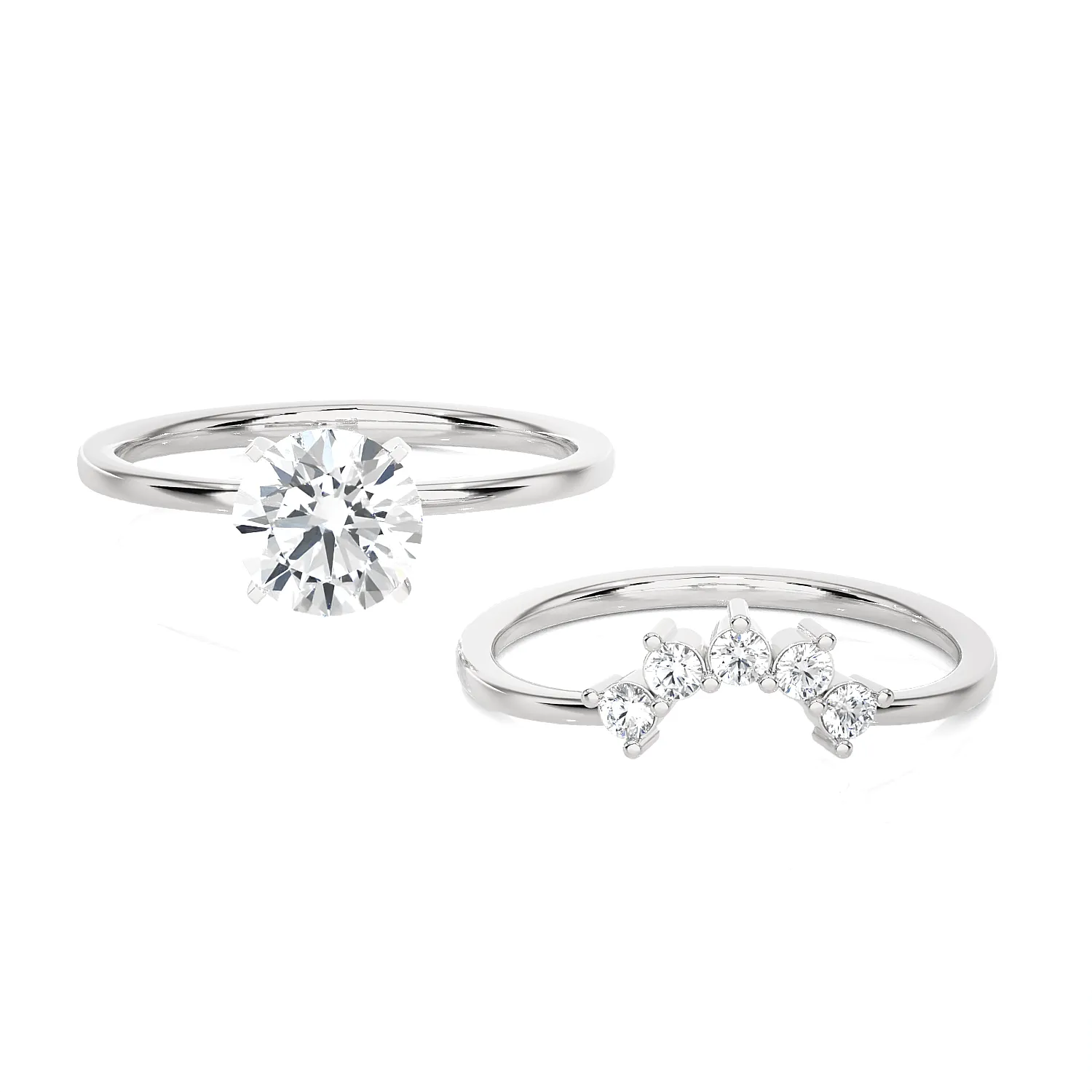 Round Lab Grown Diamond Bridal Ring