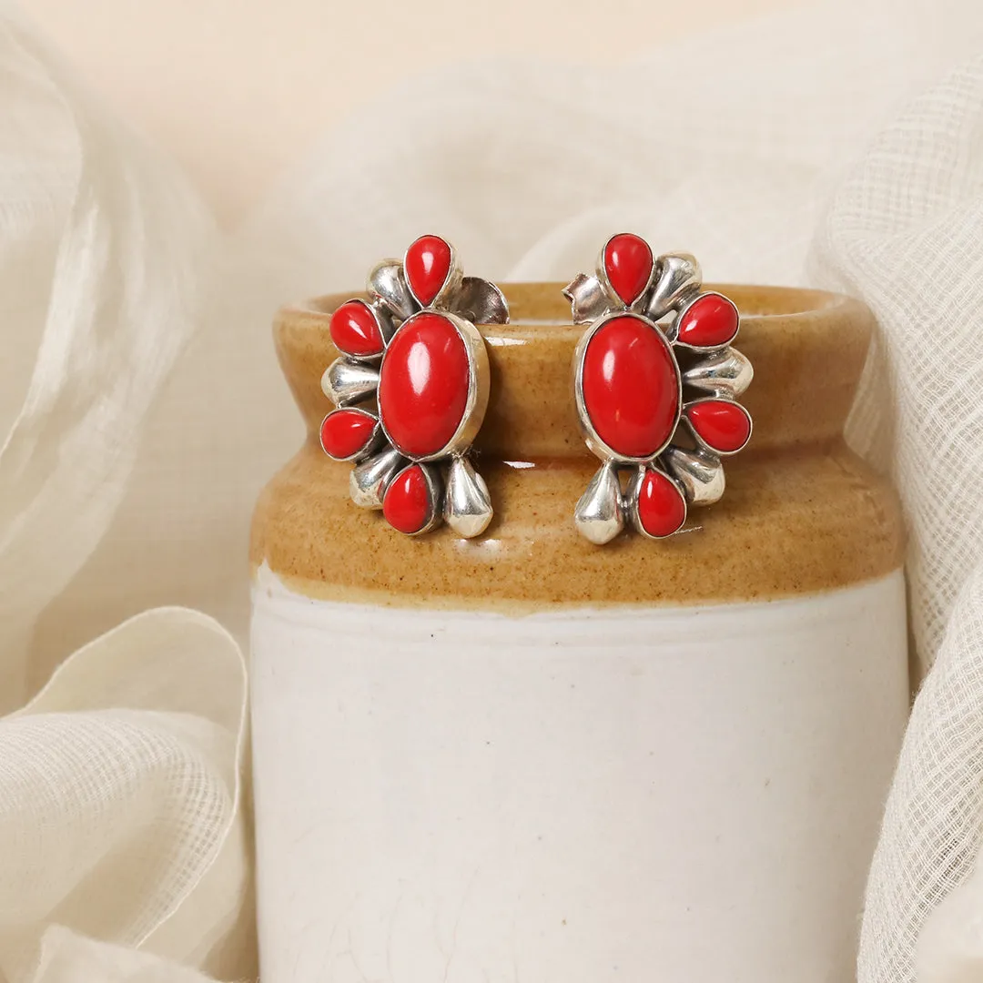 Semi-Circular Hydro Coral Earrings