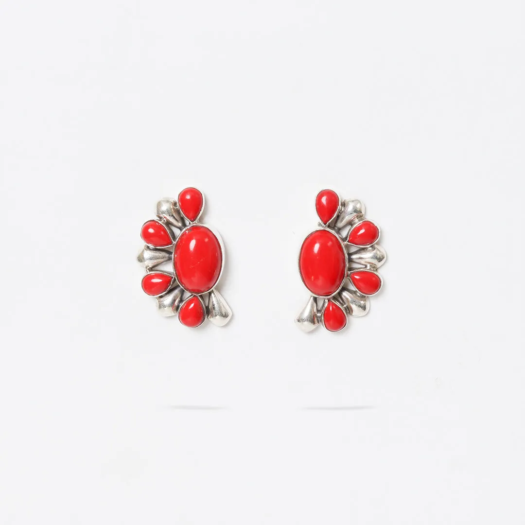Semi-Circular Hydro Coral Earrings