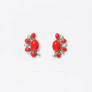 Semi-Circular Hydro Coral Earrings
