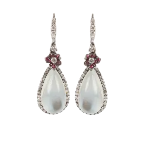 Silver Moonstone Drop Earrings