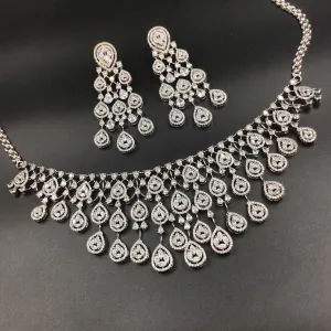 Silver Polish Zircon/AD Necklace Set 6758-69