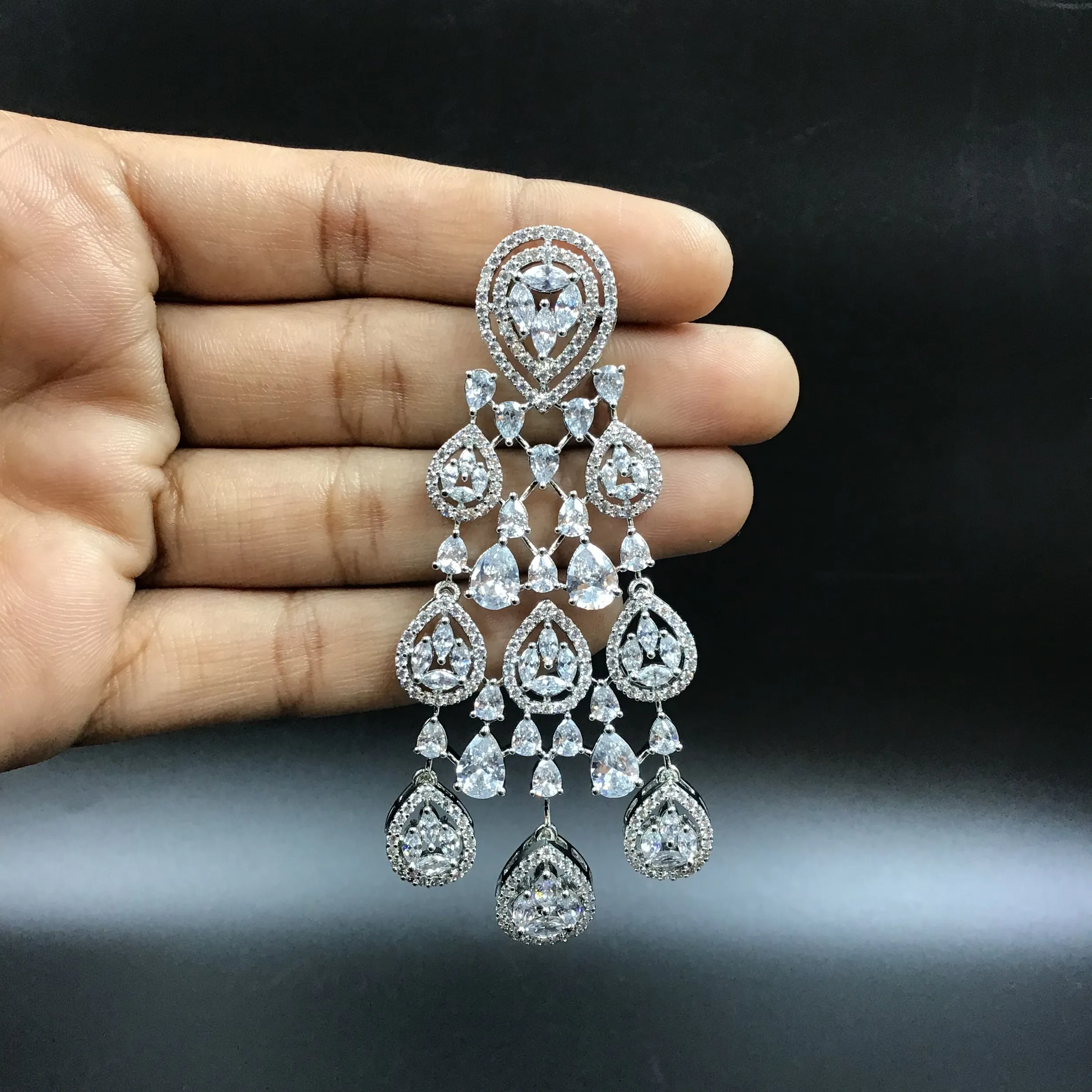 Silver Polish Zircon/AD Necklace Set 6758-69