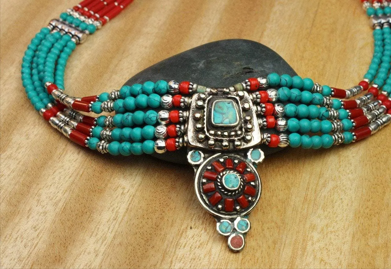 Turquoise Empowerment Tibetan Necklace